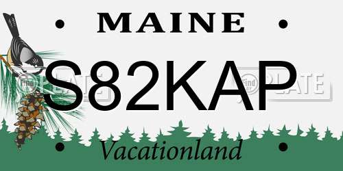 S82KAP Maine License Plate