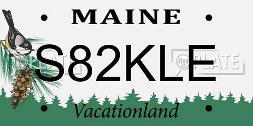 S82KLE Maine License Plate