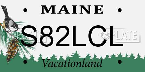 S82LCL Maine License Plate