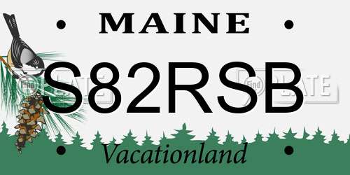 S82RSB Maine License Plate