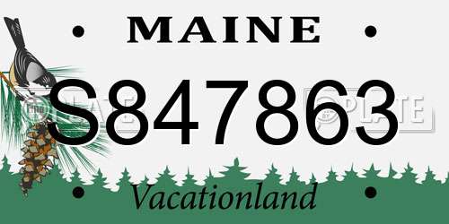 S847863 Maine License Plate