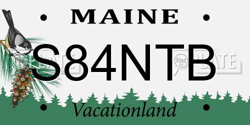 S84NTB Maine License Plate