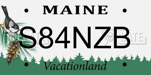 S84NZB Maine License Plate