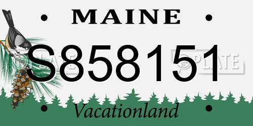 S858151 Maine License Plate