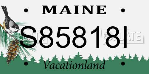 S85818I Maine License Plate