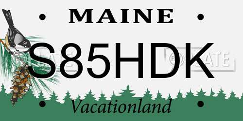 S85HDK Maine License Plate