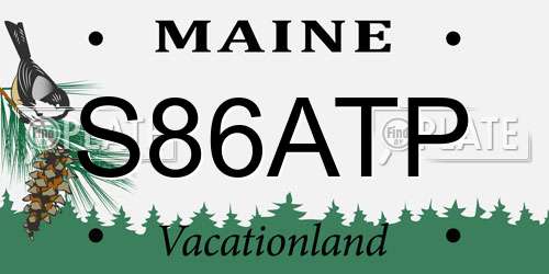 S86ATP Maine License Plate
