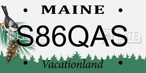 S86QAS Maine License Plate