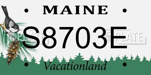 S8703E Maine License Plate