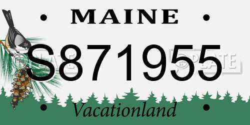 S871955 Maine License Plate