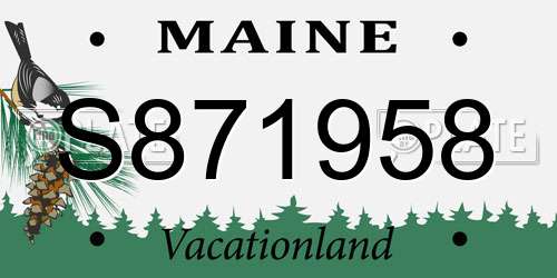 S871958 Maine License Plate