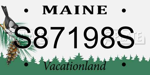 S87198S Maine License Plate
