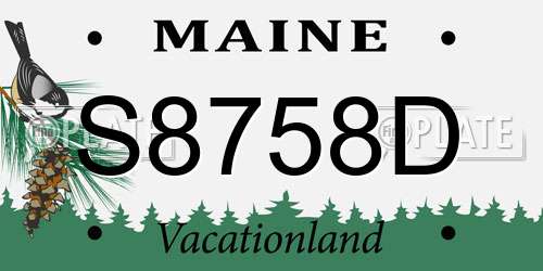 S8758D Maine License Plate