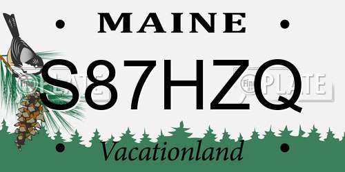 S87HZQ Maine License Plate