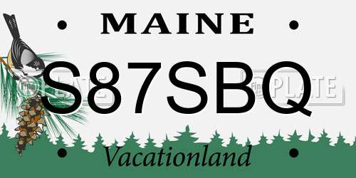 S87SBQ Maine License Plate