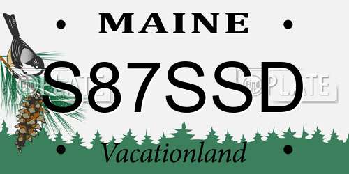 S87SSD Maine License Plate