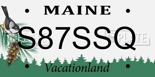 S87SSQ Maine License Plate