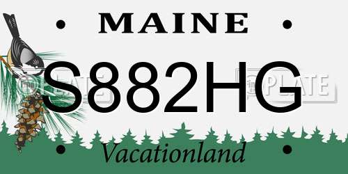 S882HG Maine License Plate