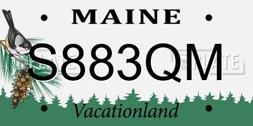 S883QM Maine License Plate