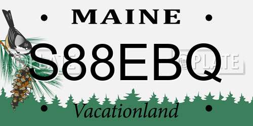 S88EBQ Maine License Plate