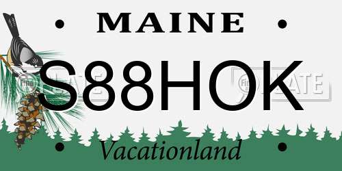 S88HOK Maine License Plate