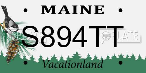 S894TT Maine License Plate