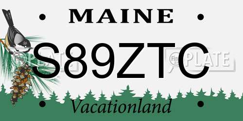 S89ZTC Maine License Plate