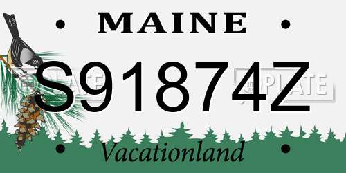 S91874Z Maine License Plate