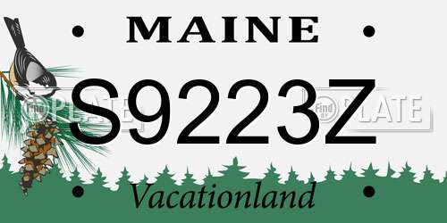 S9223Z Maine License Plate