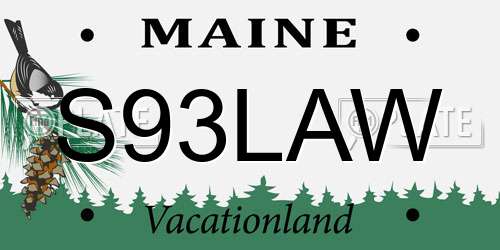 S93LAW Maine License Plate