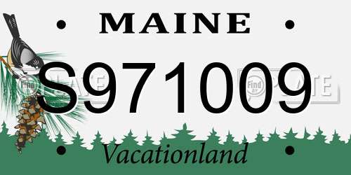 S971009 Maine License Plate