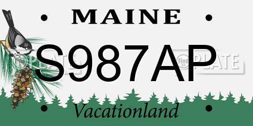 S987AP Maine License Plate