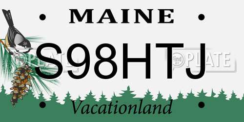 S98HTJ Maine License Plate