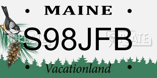 S98JFB Maine License Plate