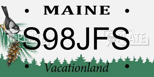 S98JFS Maine License Plate