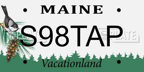 S98TAP Maine License Plate
