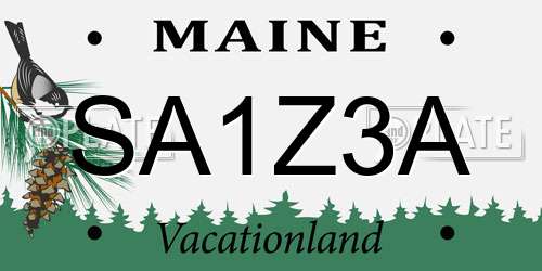 SA1Z3A Maine License Plate