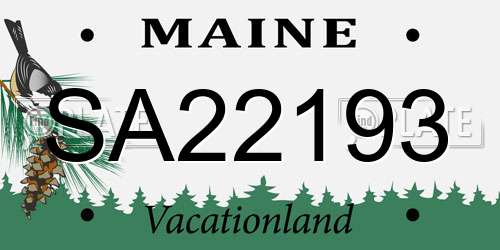 SA22193 Maine License Plate