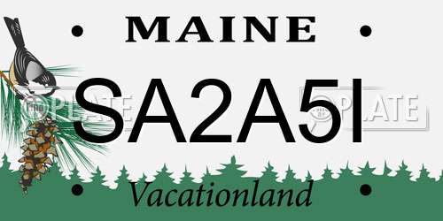 SA2A5I Maine License Plate
