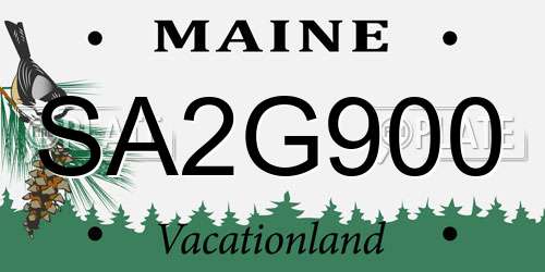 SA2G900 Maine License Plate