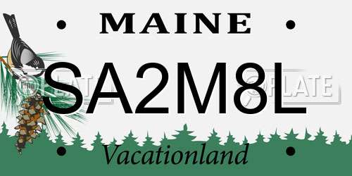 SA2M8L Maine License Plate