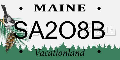 SA2O8B Maine License Plate