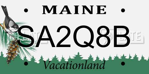 SA2Q8B Maine License Plate