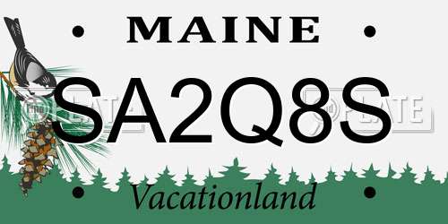 SA2Q8S Maine License Plate