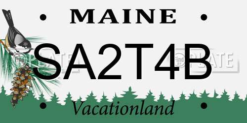 SA2T4B Maine License Plate