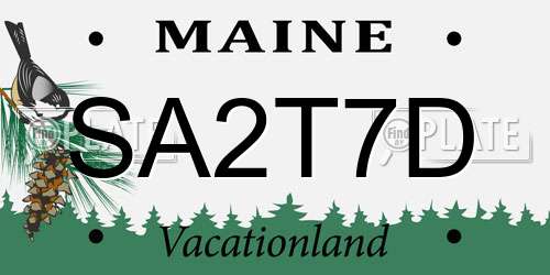 SA2T7D Maine License Plate