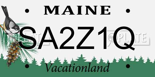 SA2Z1Q Maine License Plate