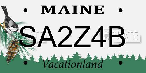 SA2Z4B Maine License Plate