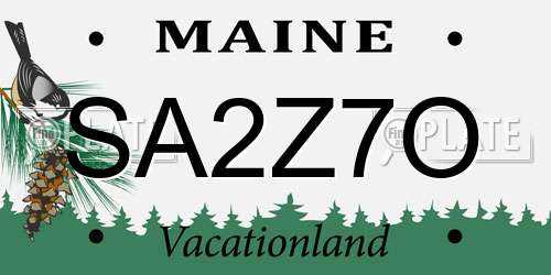 SA2Z7O Maine License Plate