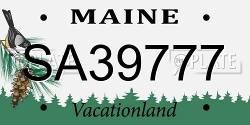 SA39777 Maine License Plate